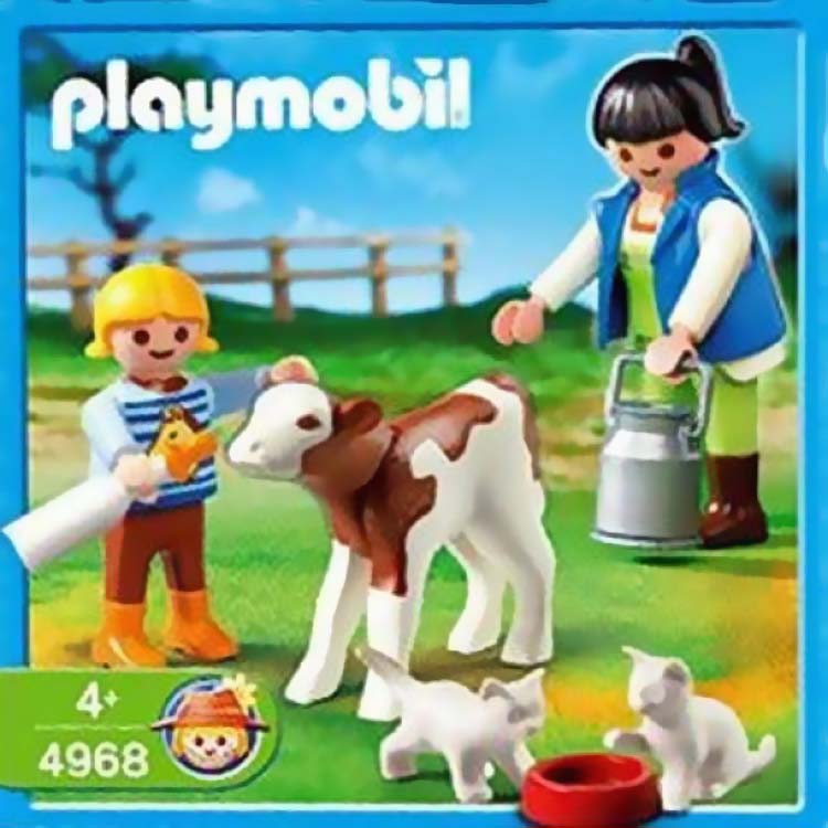 Playmobil 4968 Boerin met kalfje en Meisje