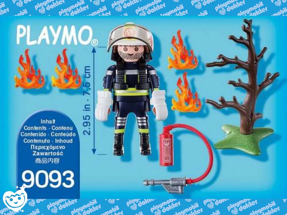 Playmobil 9093 Brandweerman Met Brandende Boom