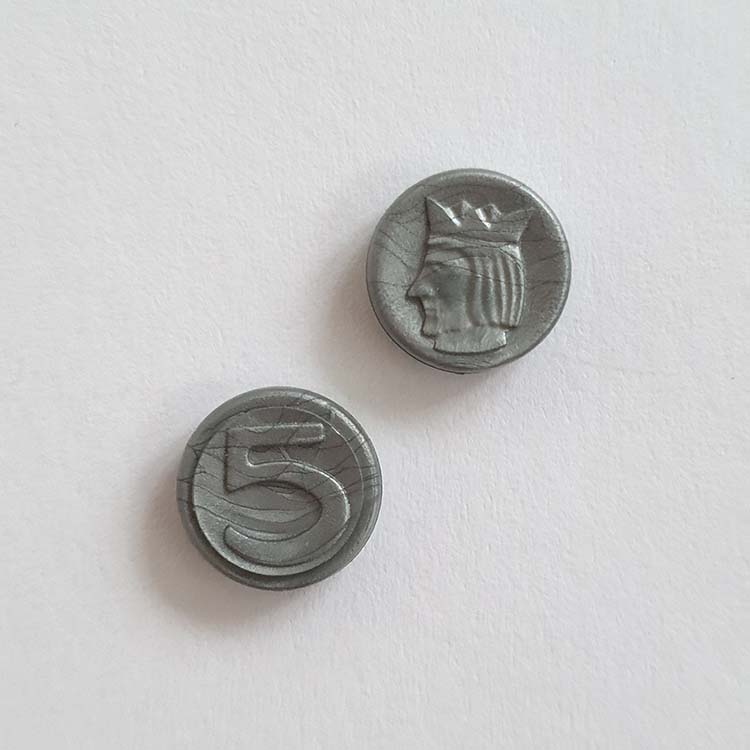 Playmobil Geld Munten Brons, Goud, Koper, Zilver en Goudklompen – Zilver waarde 5 – per 2 stuks