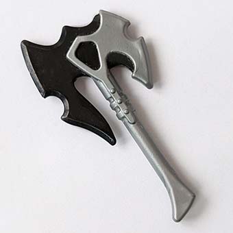 Playmobil Bijl Speer Drietand Zwaard Mes – 10 Battleaxe met kristallen kling (grijs)