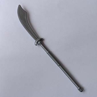 Playmobil Bijl Speer Drietand Zwaard Mes – 16 Hellebaard met gebogen kromzwaard (zilvergrijs)