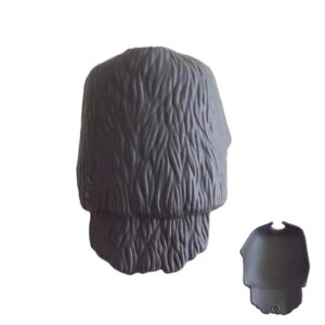 Lange zachte cape met donkergrijze vacht