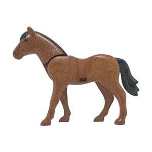 Playmobil Paard (nieuwe stijl), linkervoet naar voren (donkerbruin)