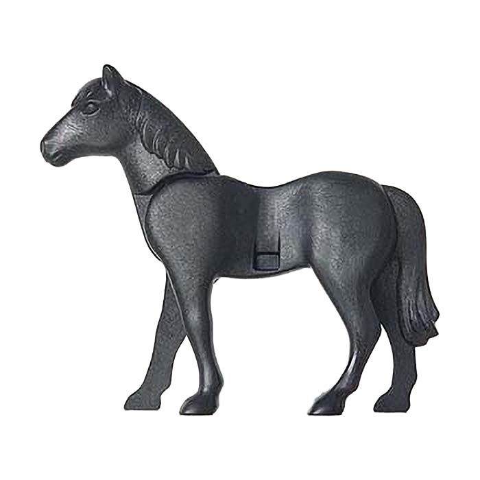 Playmobil PV4 Paard (nieuwe stijl), rechtervoet naar voren (grijs/donkergrijs)