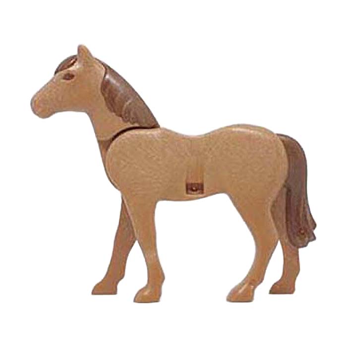 Playmobil PV4 Paard (nieuwe stijl), rechtervoet naar voren (lichtbruin)