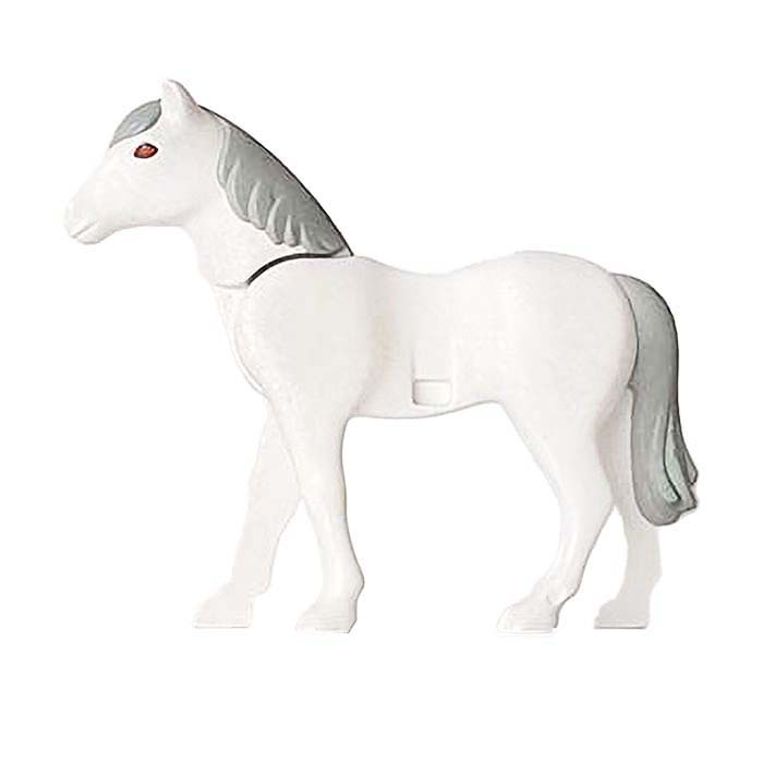 PV4 Het-Paard-Van-Sinterklaas, Paard - Paard (nieuwe stijl), Linkervoet naar voren (wit/D. Grijs)