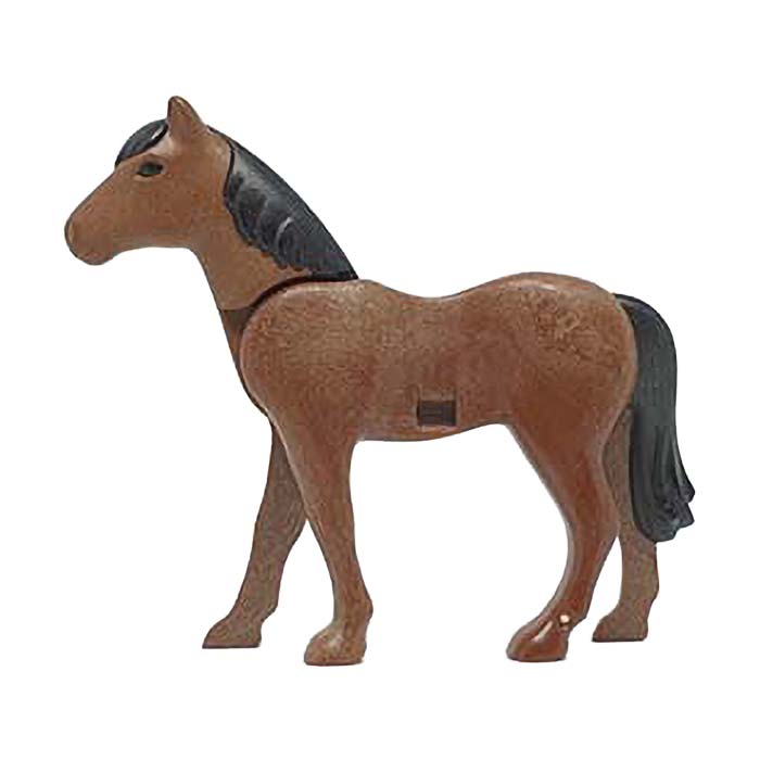 Playmobil PV4 Paard (nieuwe stijl), rechtervoet naar voren (bruin)