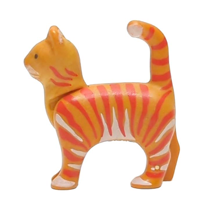 Playmobil Dier kat gestreept, Poes Oker gestreepd Oranje Staand