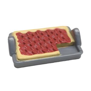 8610 Taart, rechthoekig, jam bovenop, creme/rood