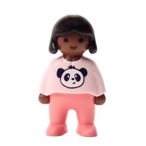 Playmobil 1.2.3 – Playmobil Junior Donker Kind, Meisje met schattige panda trui