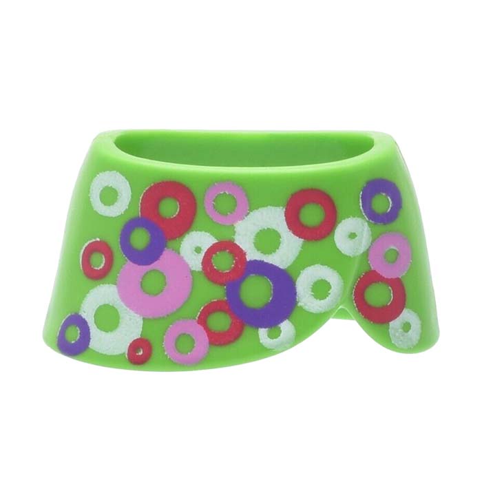 Playmobil Kleding Omslag Rokje 2-dlg Groen met stippen print