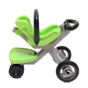 Groene kinderwagen met Maxi Cosi