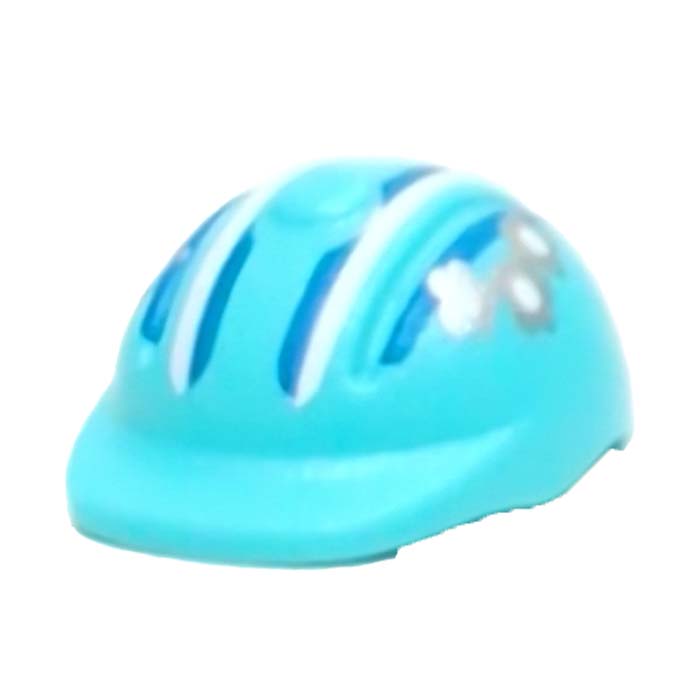 Playmobil Turquoise Fietshelm met Bloemetjes
