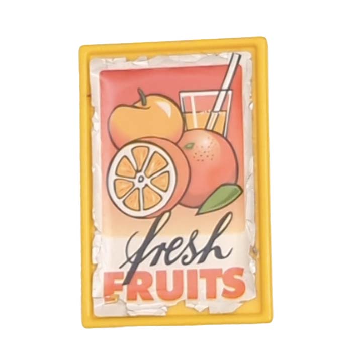 Playmobil Reclamebord, Posterbord “Fresh Fruits” met sinaasappel en sapglas
