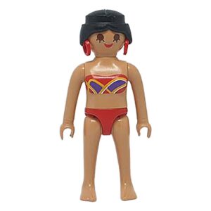 Playmobil Puber Etnisch Getinte Dame in bikini met rode oorbellen