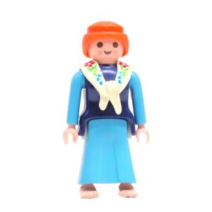 Playmobil Dame met Lichtblauwe Rok en Geborduurde Sjaal