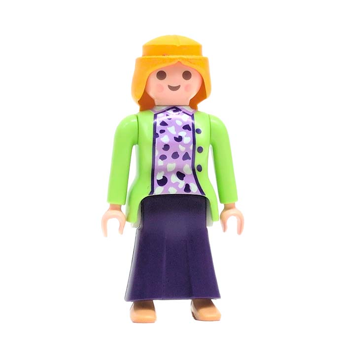 Playmobil Dame met Groen Jasje en Paarse Rok
