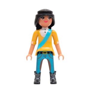Playmobil Dame Ruiter in Blauw-Geel Uniform