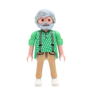 Playmobil Opa in Groene Cardigan met Print