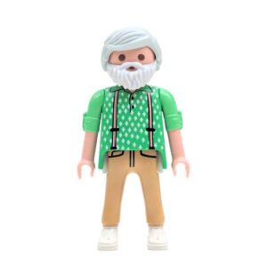 Playmobil Opa in Groene Cardigan met Print