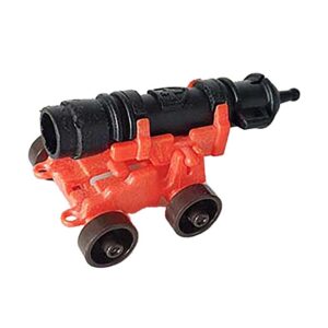 Rood-zwart Corsair kanon op wielen