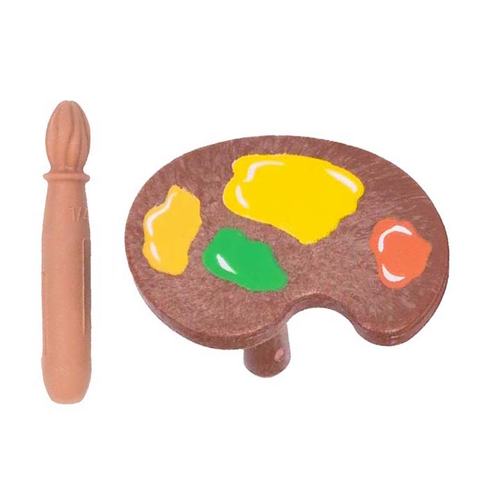 Verfpallet Bruin (Van Gogh Zonnebloemen versie)  met kwast