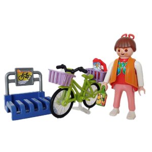 Playmobil 3203 Vrouw met fiets en boodschappen