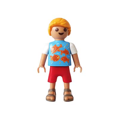 Playmobil Kind Jongen, Korte Broek, Rood, Grijs – Mooie Joshua
