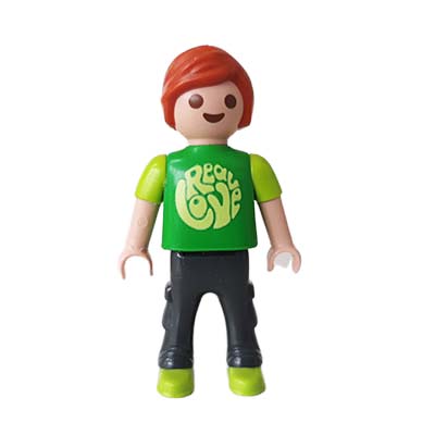 Playmobil Kind Jongen, Lange Broek Grijs Zwart – Sterke Finn