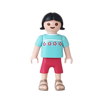 Playmobil Kind Meisje Korte Broek Rood Paars - Grappige Naomi