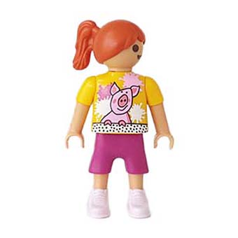 Playmobil Kind Meisje Korte Broek Rood Paars - Geestige Liv