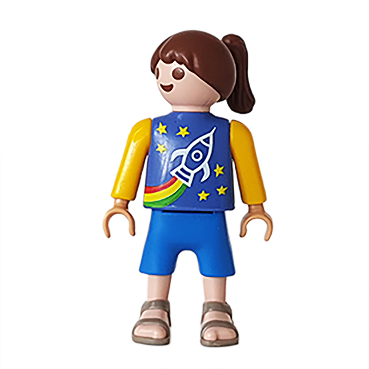 Playmobil Kind Meisje Korte Broek Blauw – Aardige Fleur