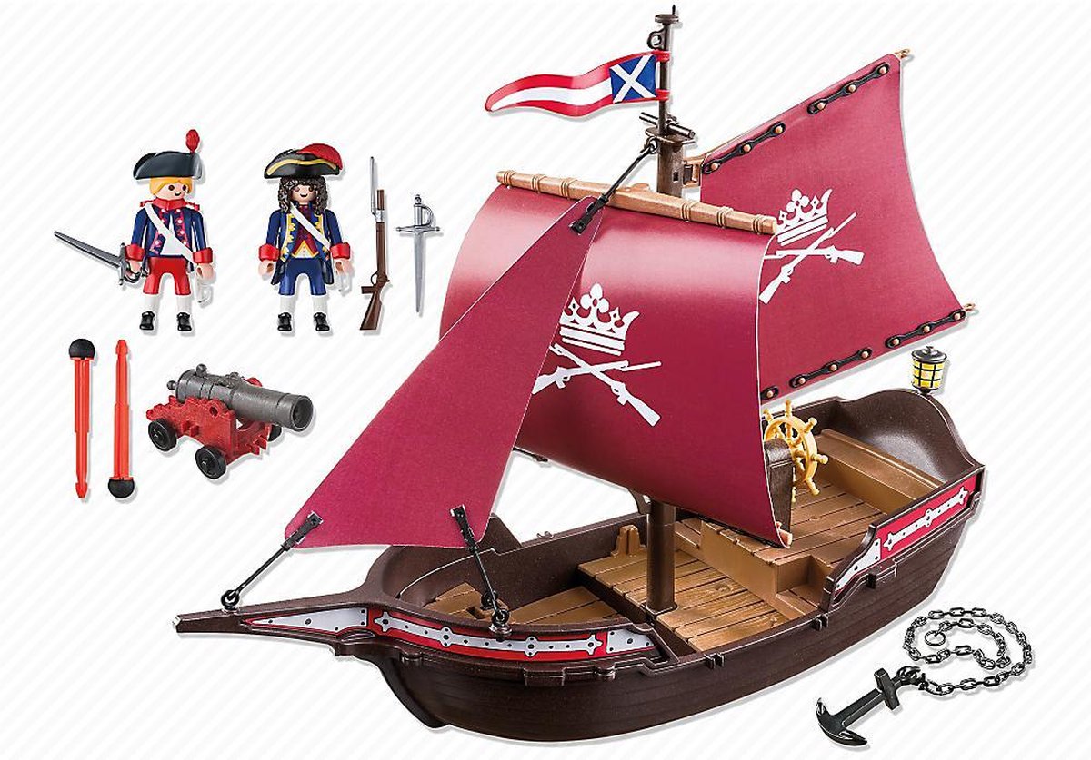 Playmobil 6681 Rode Piratenschip - In doos Spiksplinternieuw