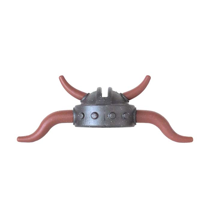Playmobil Helm, rond, gleuf bovenaan, 4 dikke gebogen hoorns
