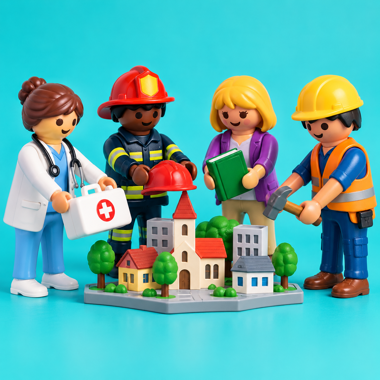 Playmobil-beeld bij coachthema Beroepen & maatschappij