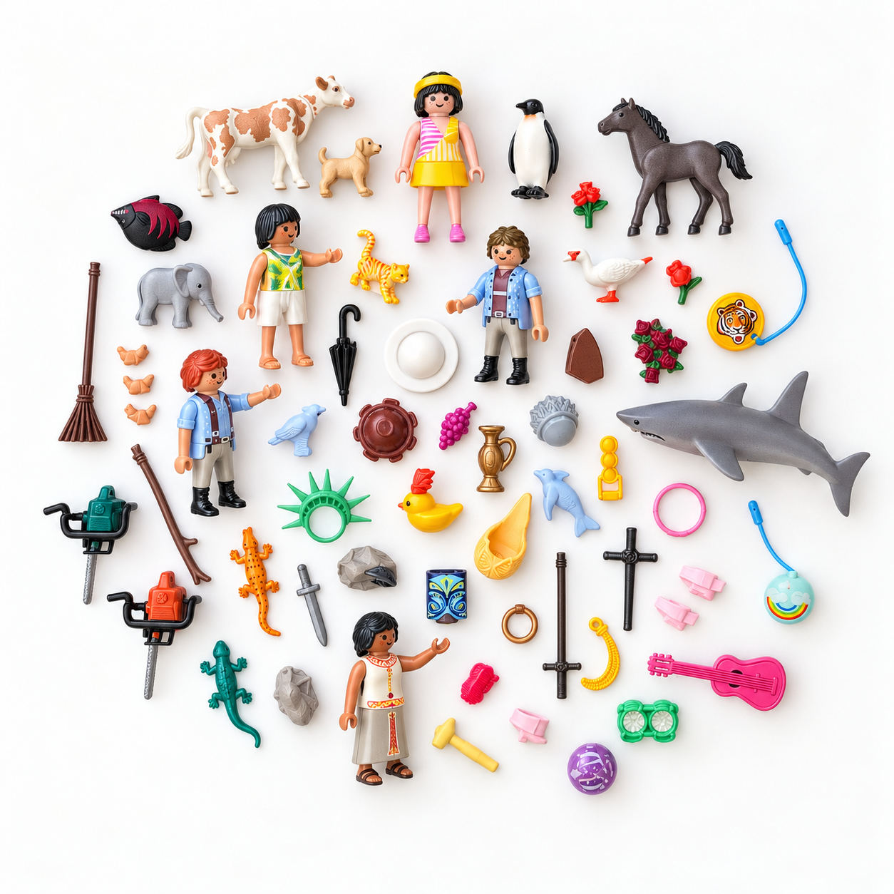 Playmobilfiguren en betekenisvolle attributen voor coaching, therapie en opstellingen