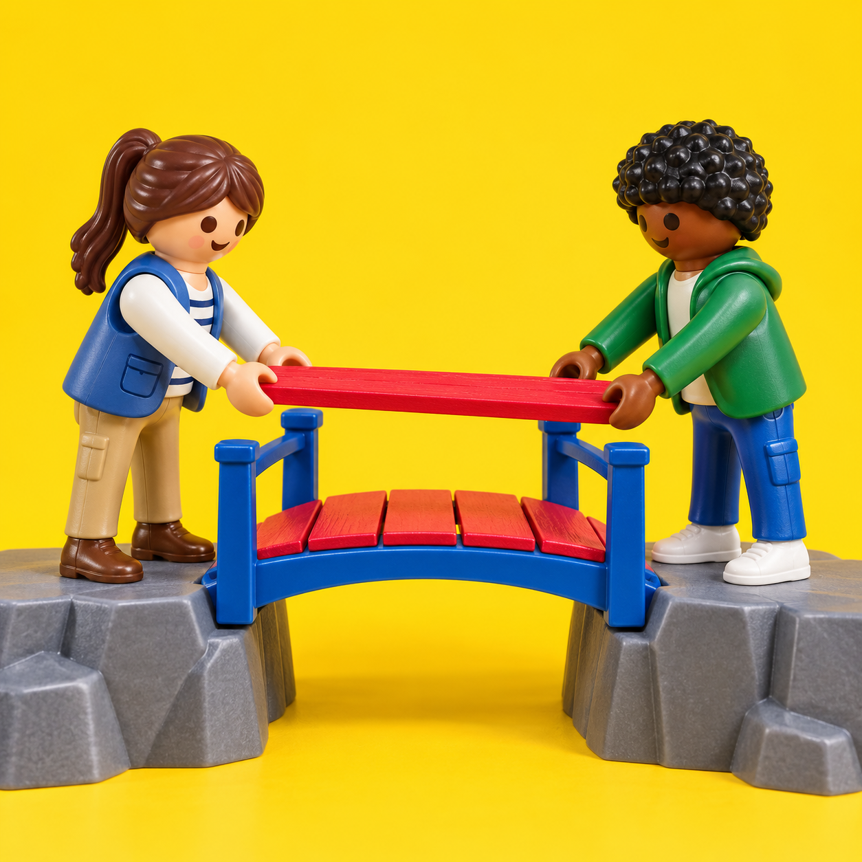 Playmobil-beeld bij coachthema Communicatie & samenwerking