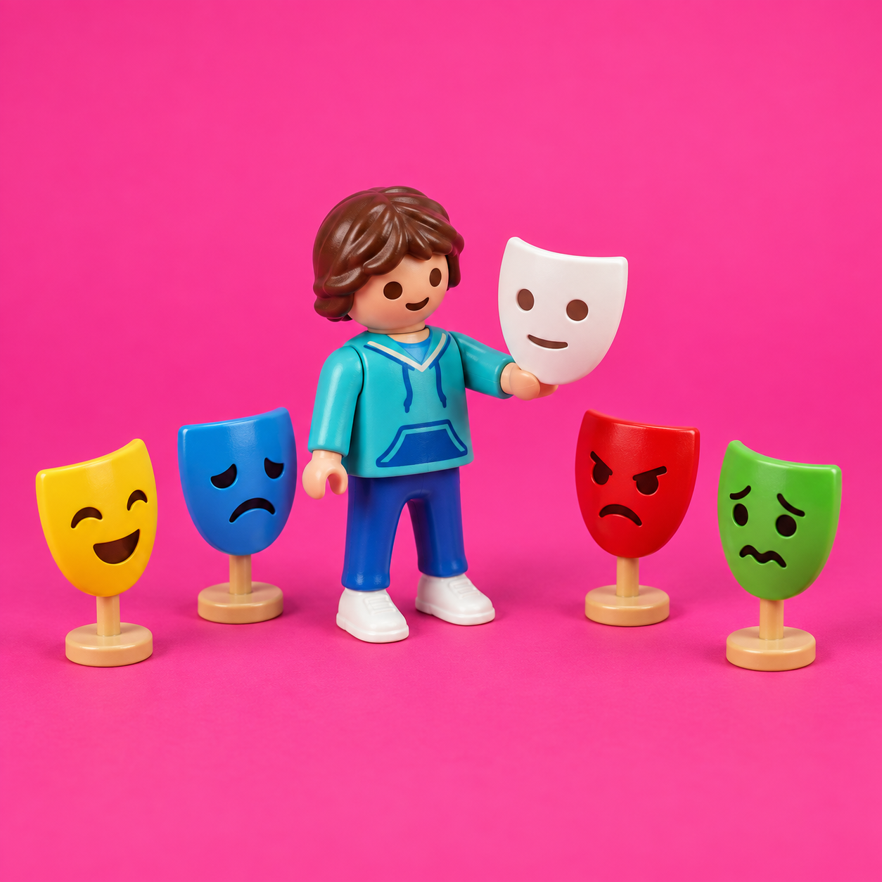 Playmobil-beeld bij coachthema Emoties & gedrag